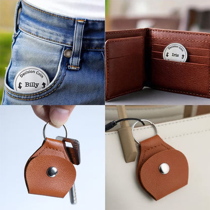 Flip To Decide Decision Coin - Personalized Custom Pocket Hug - CPL950_HTOK