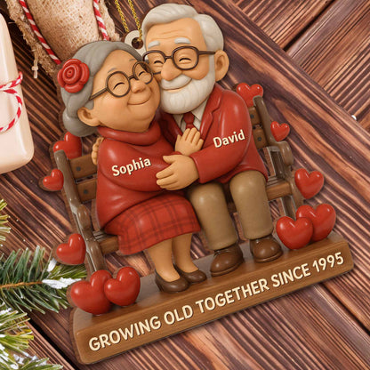 Growing Old Together, Elderly Couple On A Bench