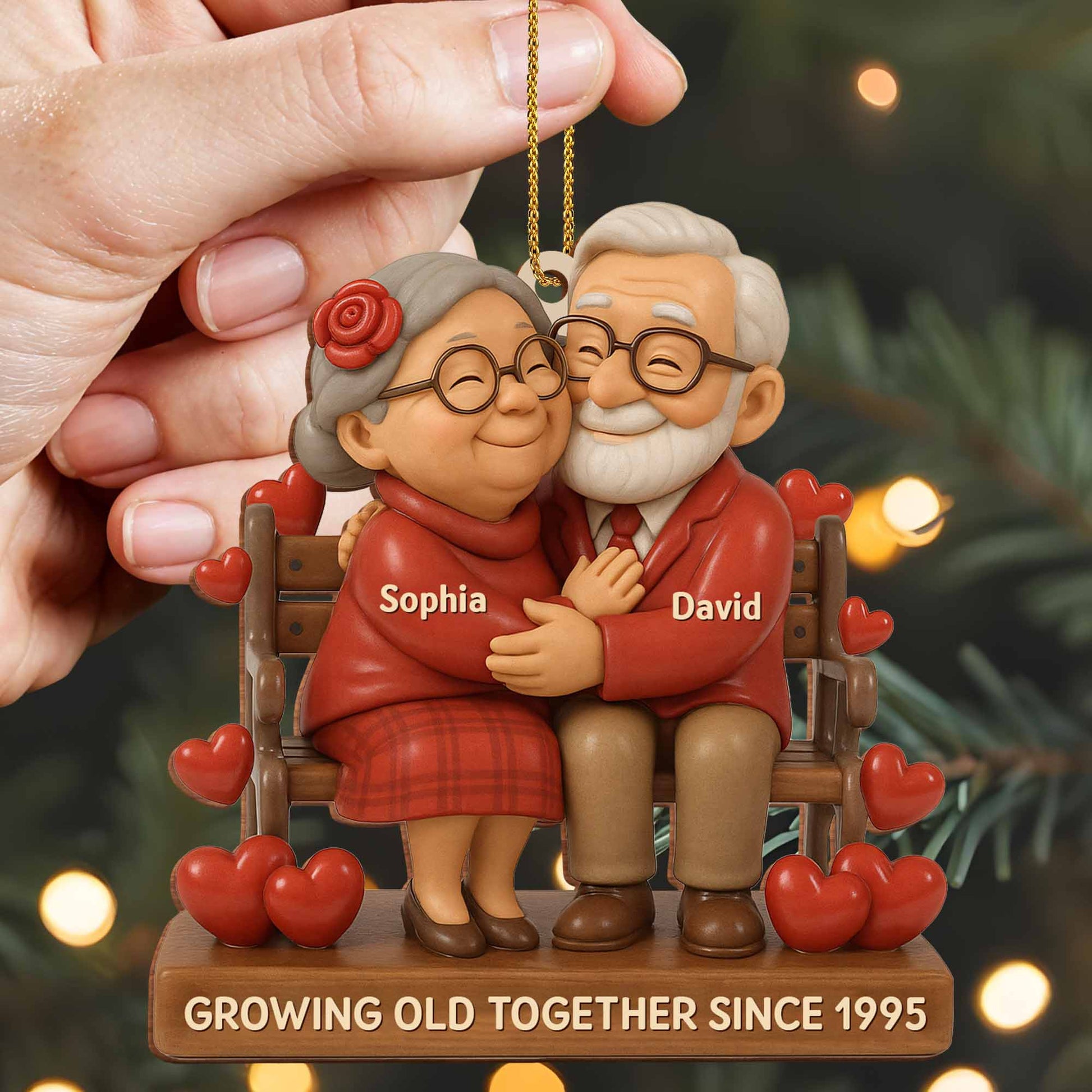 Growing Old Together, Elderly Couple On A Bench