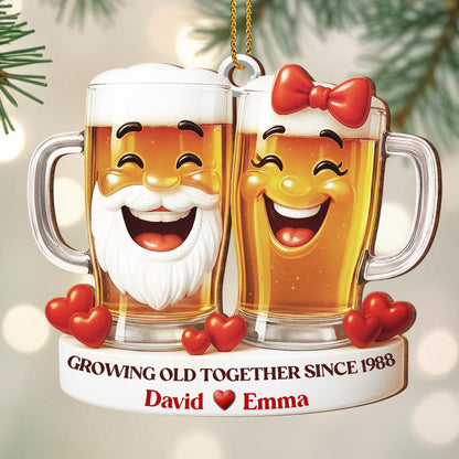Growing Old Together, Celebrating With Beer Mugs