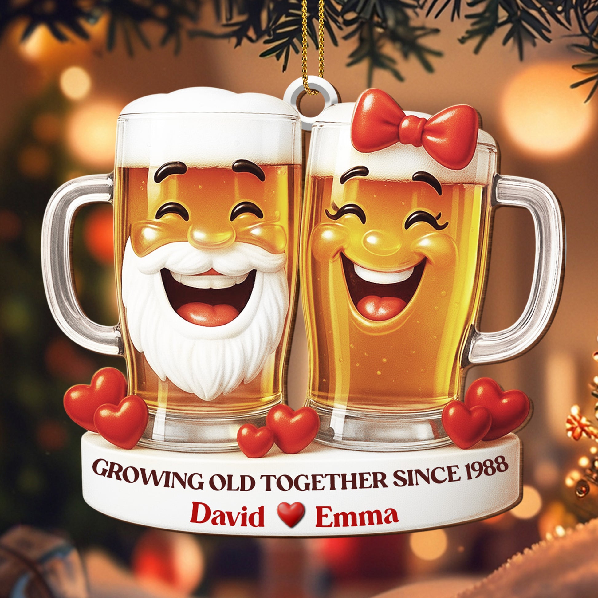 Growing Old Together, Celebrating With Beer Mugs