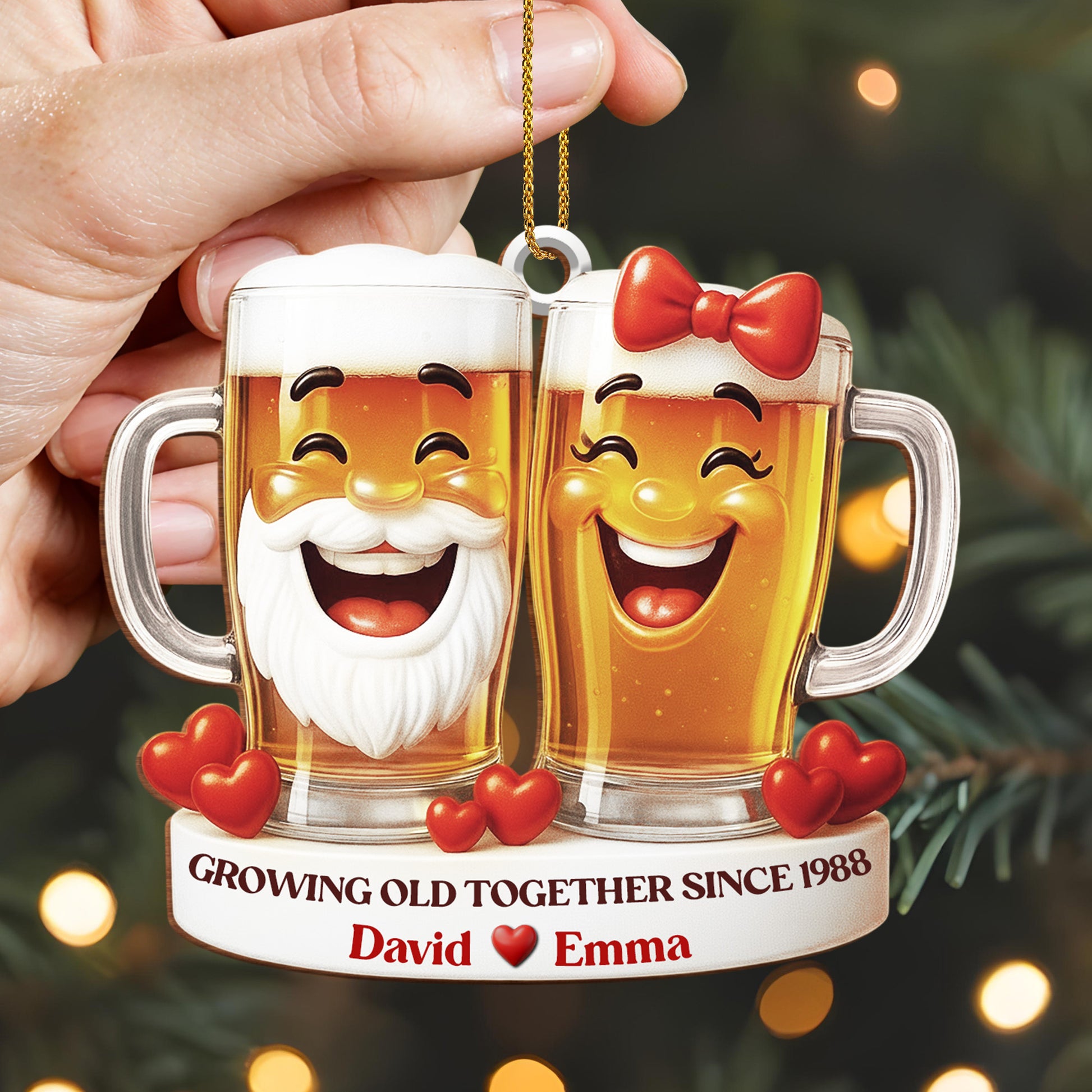 Growing Old Together, Celebrating With Beer Mugs