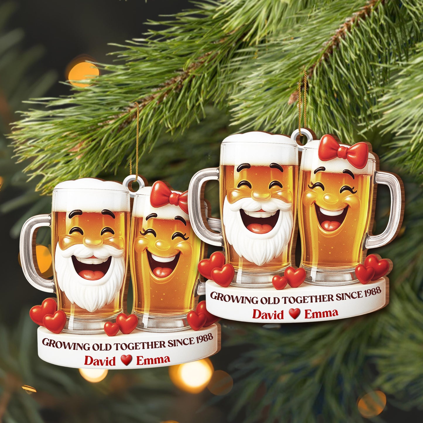 Growing Old Together, Celebrating With Beer Mugs