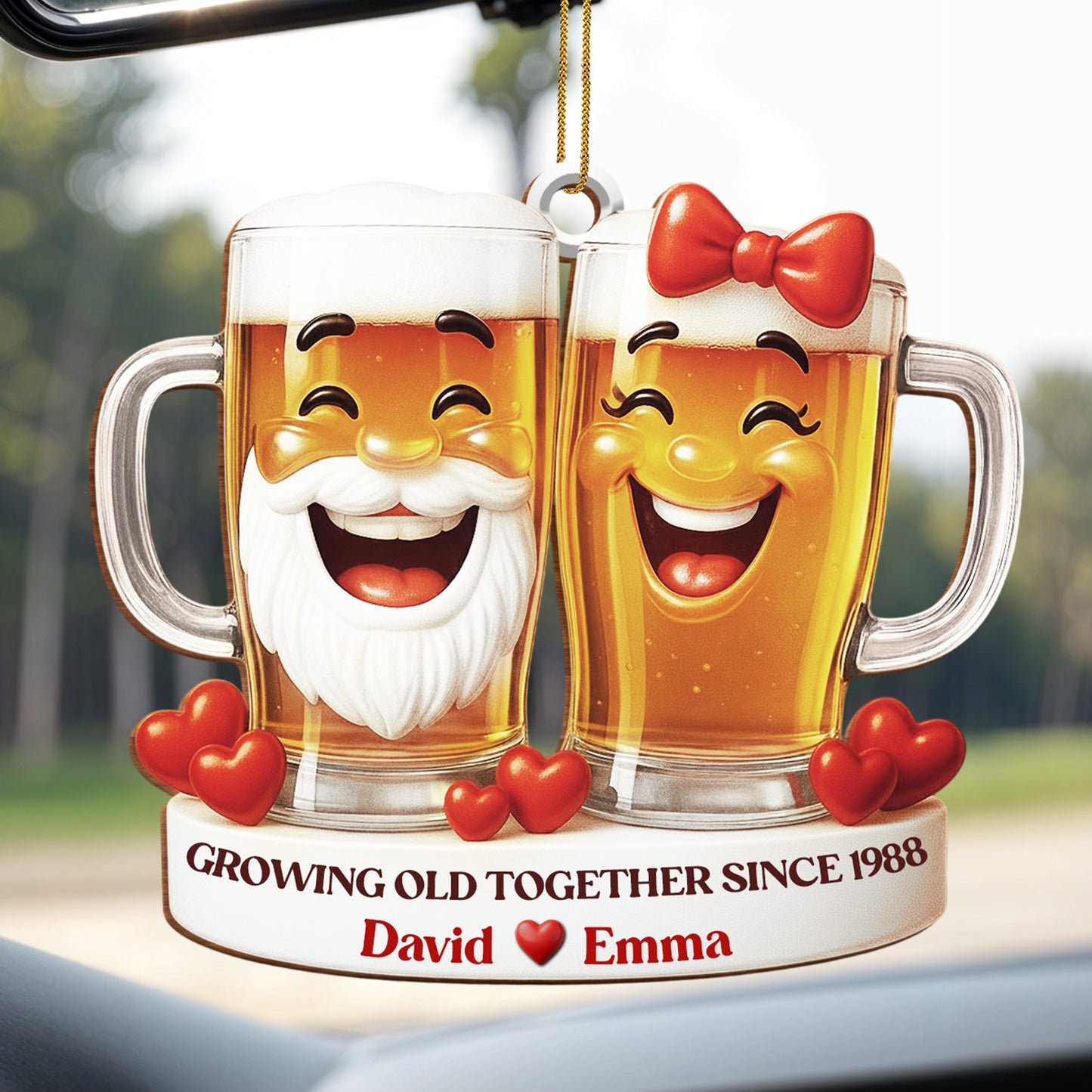 Growing Old Together, Celebrating With Beer Mugs
