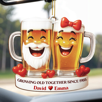 Growing Old Together, Celebrating With Beer Mugs