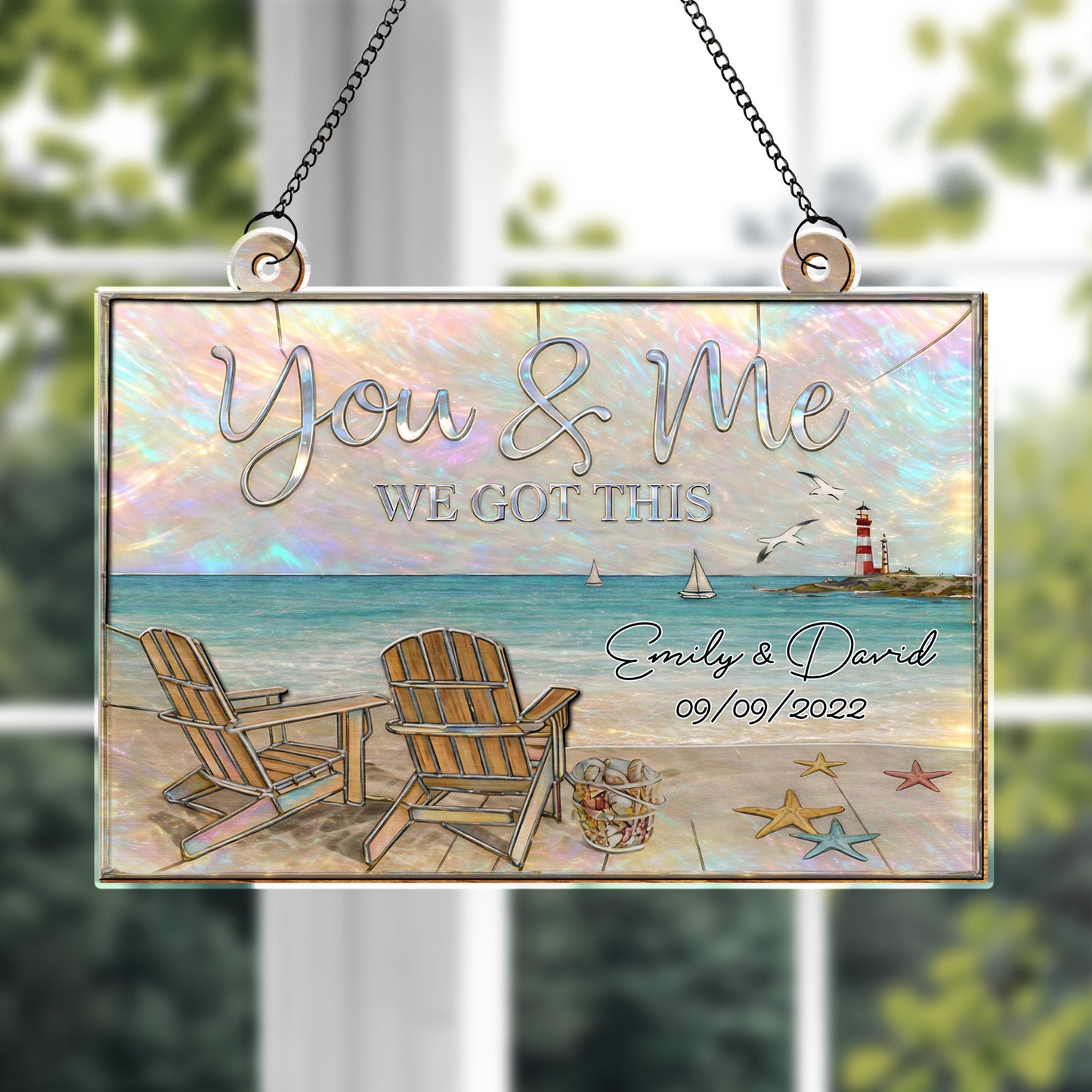 You & Me We Got This, Adirondack Chairs And Beach Scene