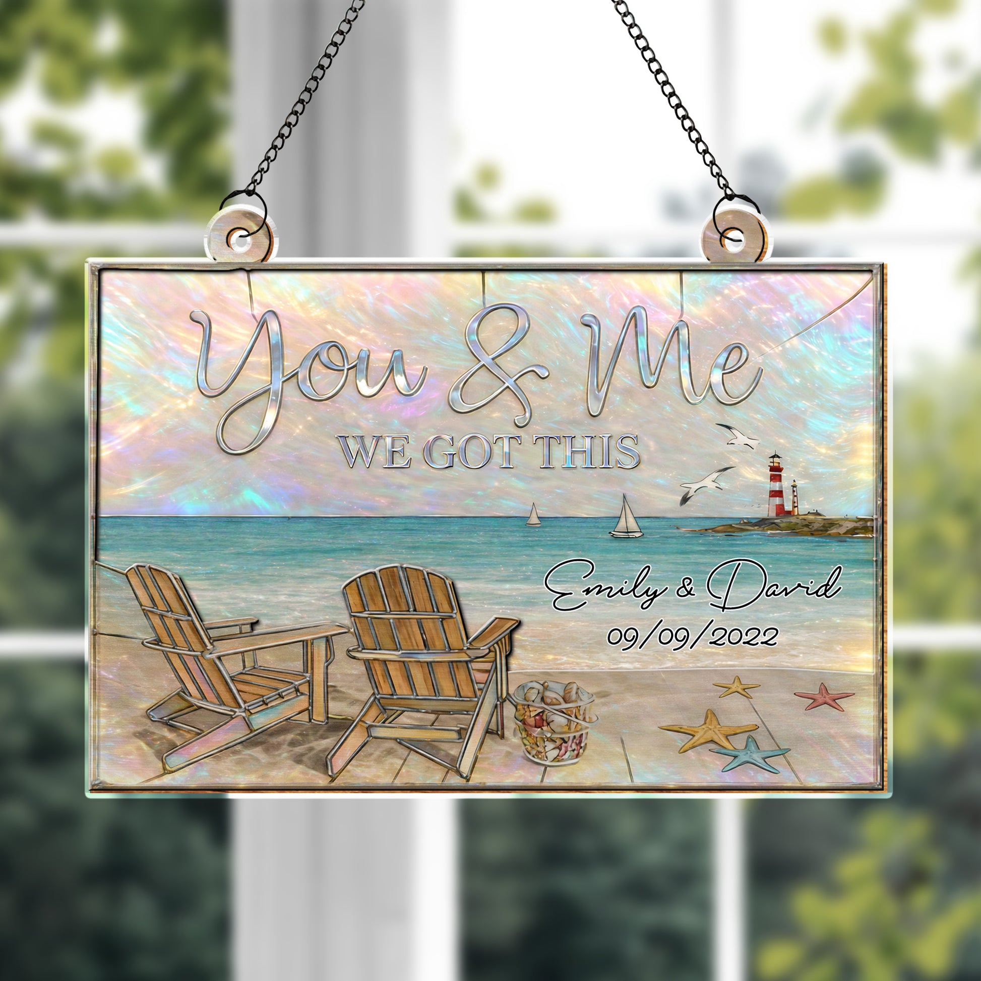 You & Me We Got This, Adirondack Chairs And Beach Scene