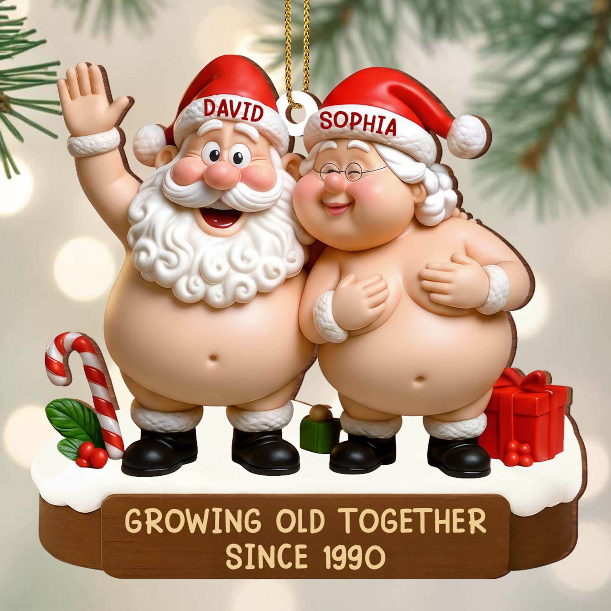 Growing Old Together Santa Claus Figures Ornament