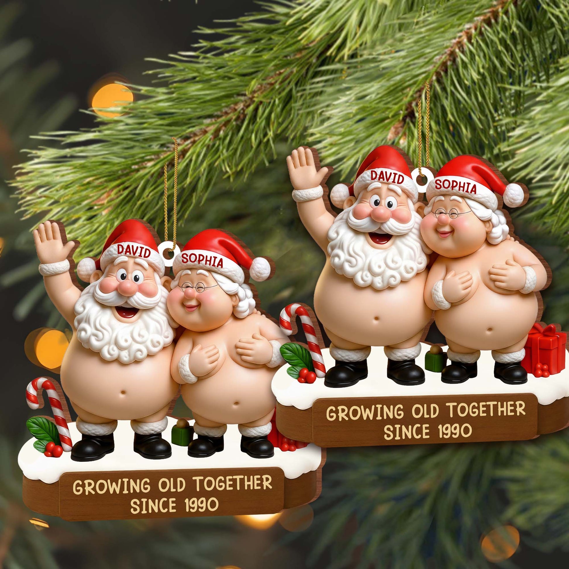 Growing Old Together Santa Claus Figures Ornament