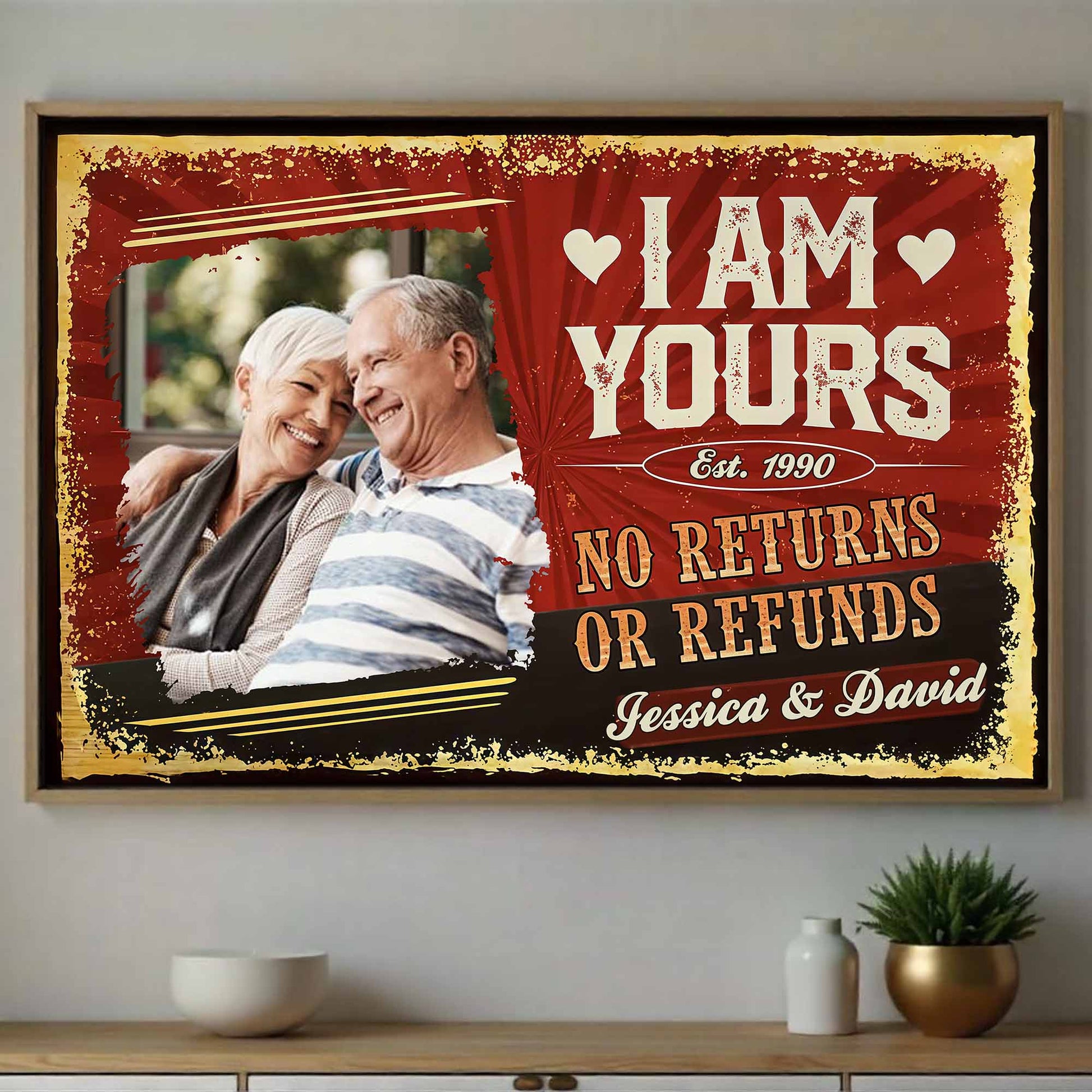 I Am Yours No Returns Or Refunds With Hearts Design