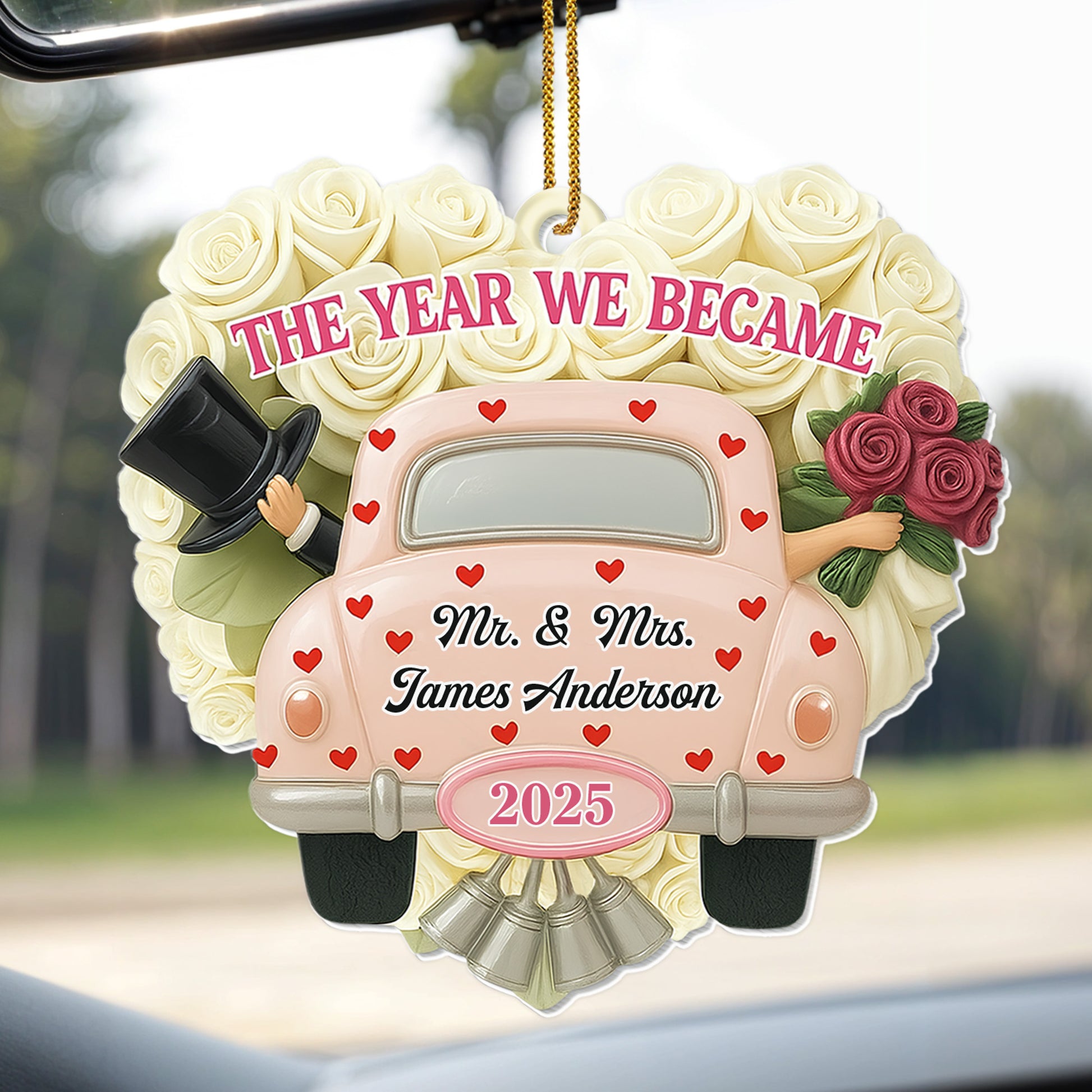 The Year We Became Mr And Mrs, Wedding Car And Roses