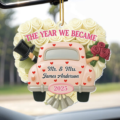 The Year We Became Mr And Mrs, Wedding Car And Roses