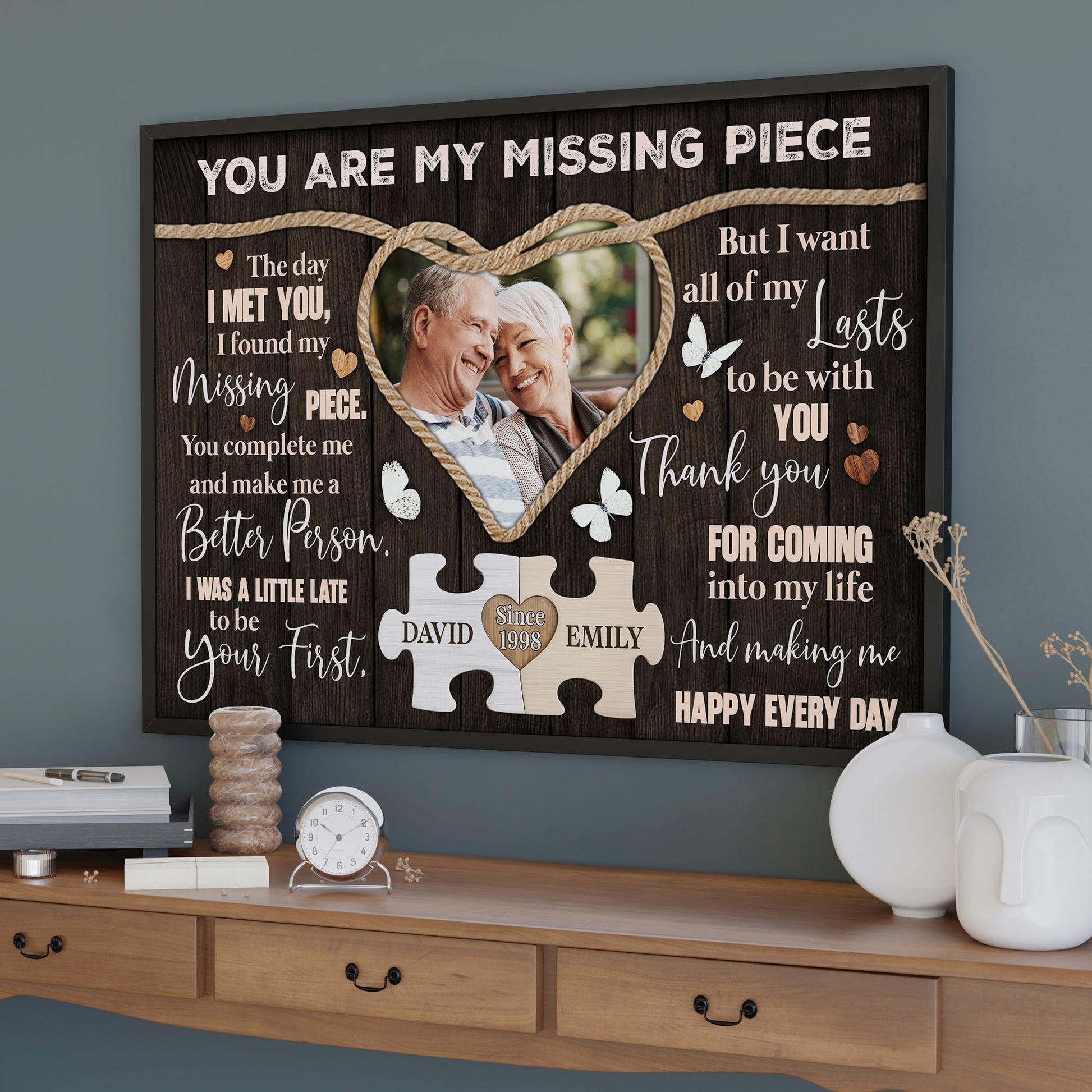 You Are My Missing Piece, Puzzle Pieces And Heart-Shaped Frame