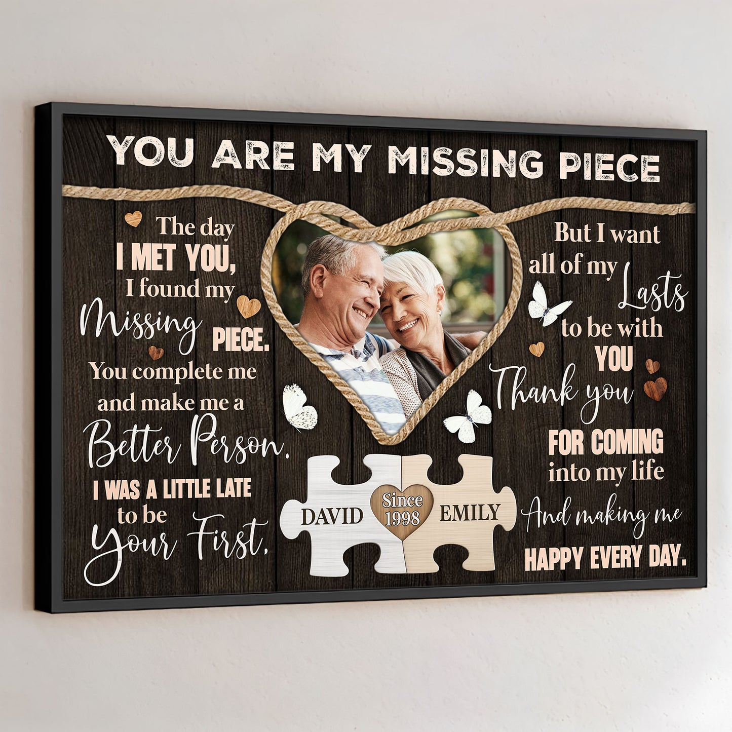 You Are My Missing Piece, Puzzle Pieces And Heart-Shaped Frame