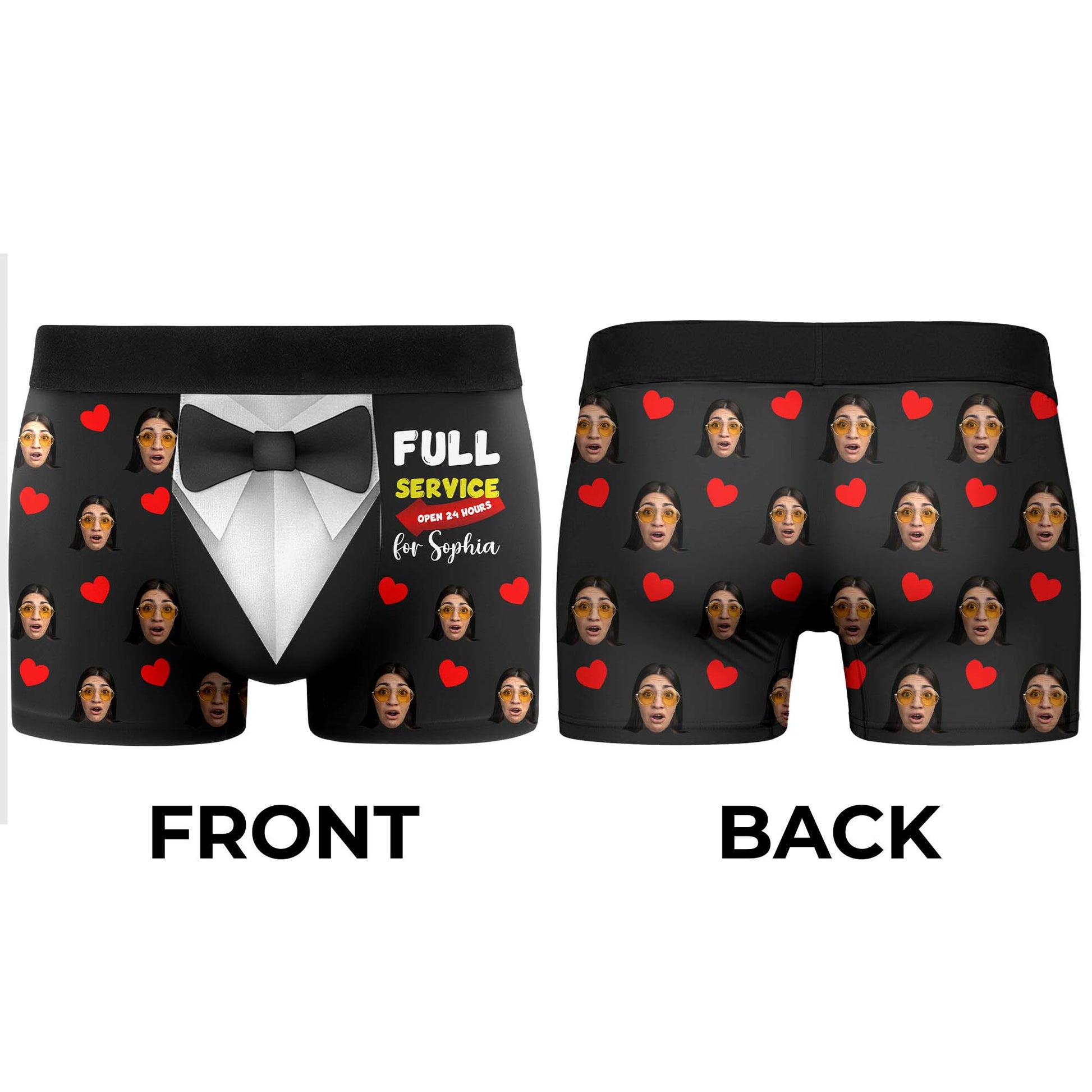 Full Service Open 24 Hours With Bow Tie And Hearts Design