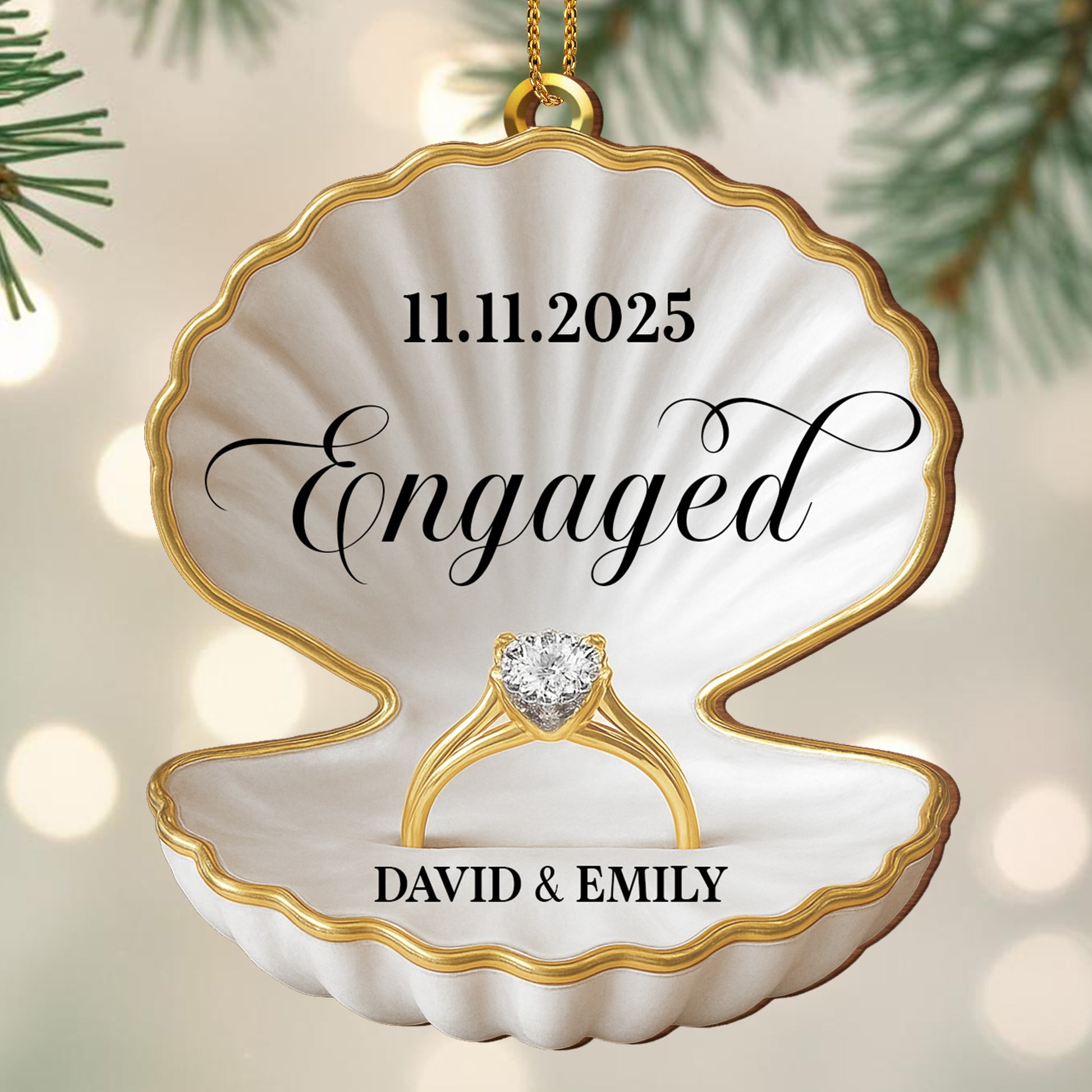 Celebrate Your Engagement With A Seashell And Ring