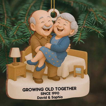 Growing Old Together, Elderly Couple Ornament