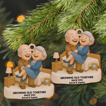 Growing Old Together, Elderly Couple Ornament