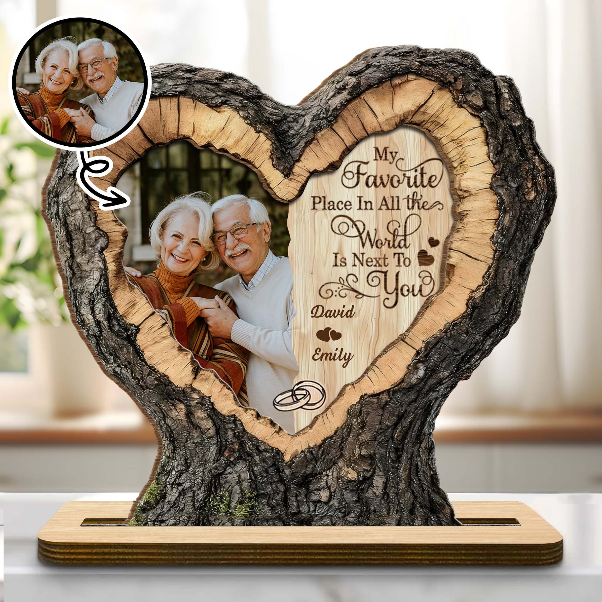 My Favorite Place Is Next To You Heart Tree Photo Frame