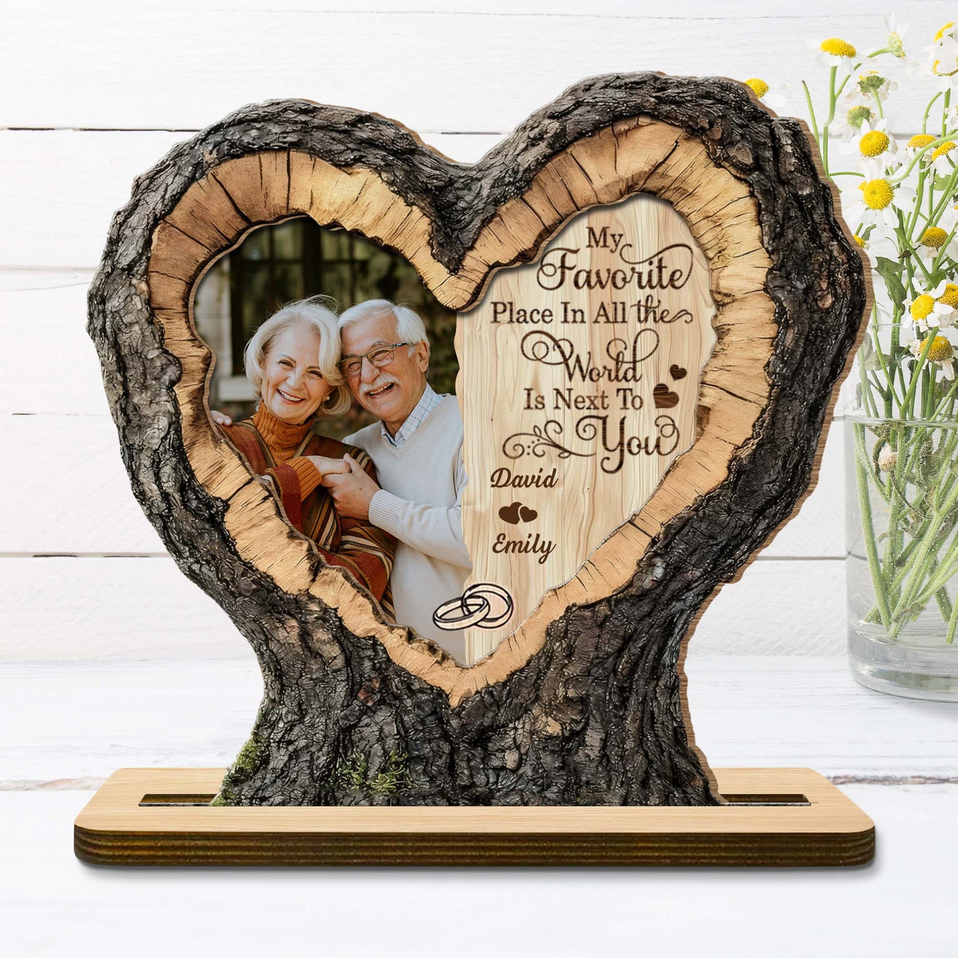 My Favorite Place Is Next To You Heart Tree Photo Frame