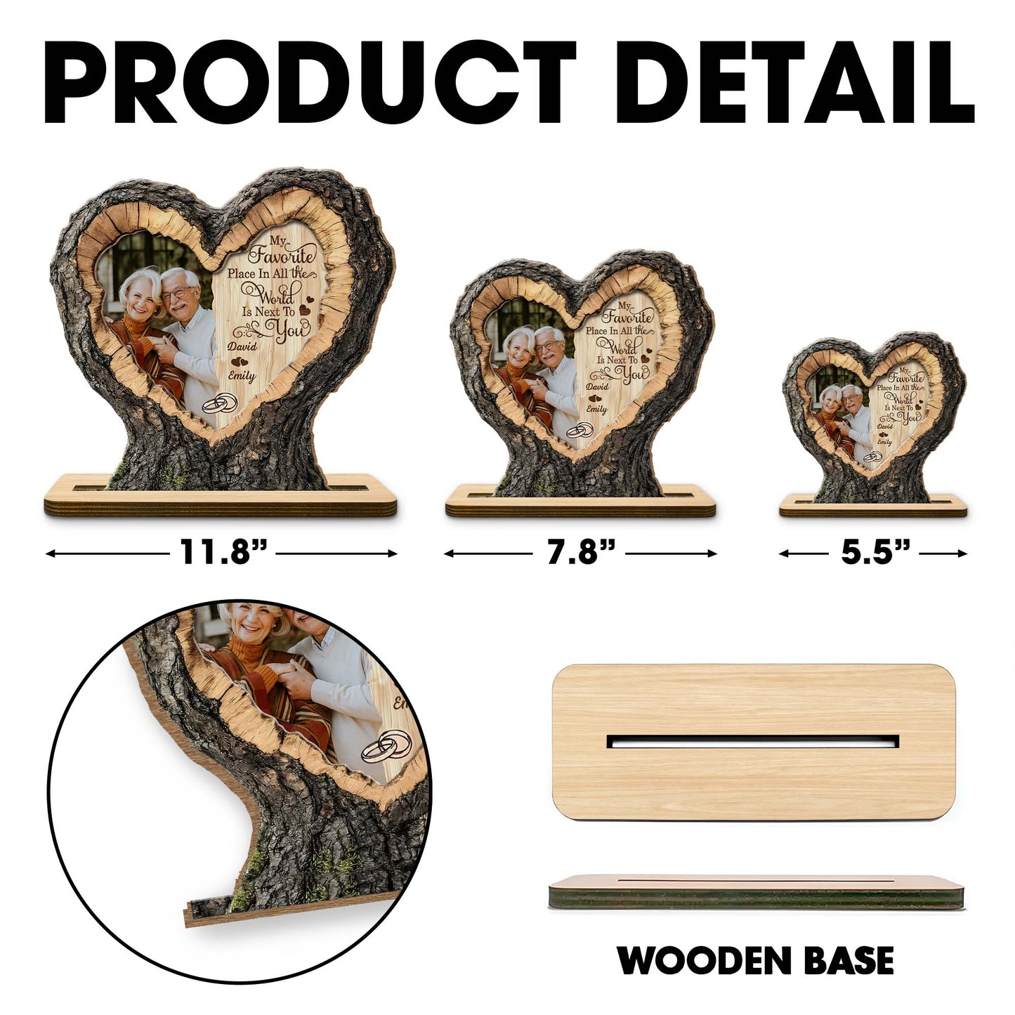 My Favorite Place Is Next To You Heart Tree Photo Frame