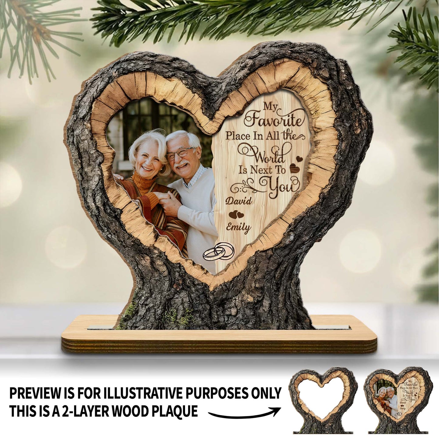 My Favorite Place Is Next To You Heart Tree Photo Frame