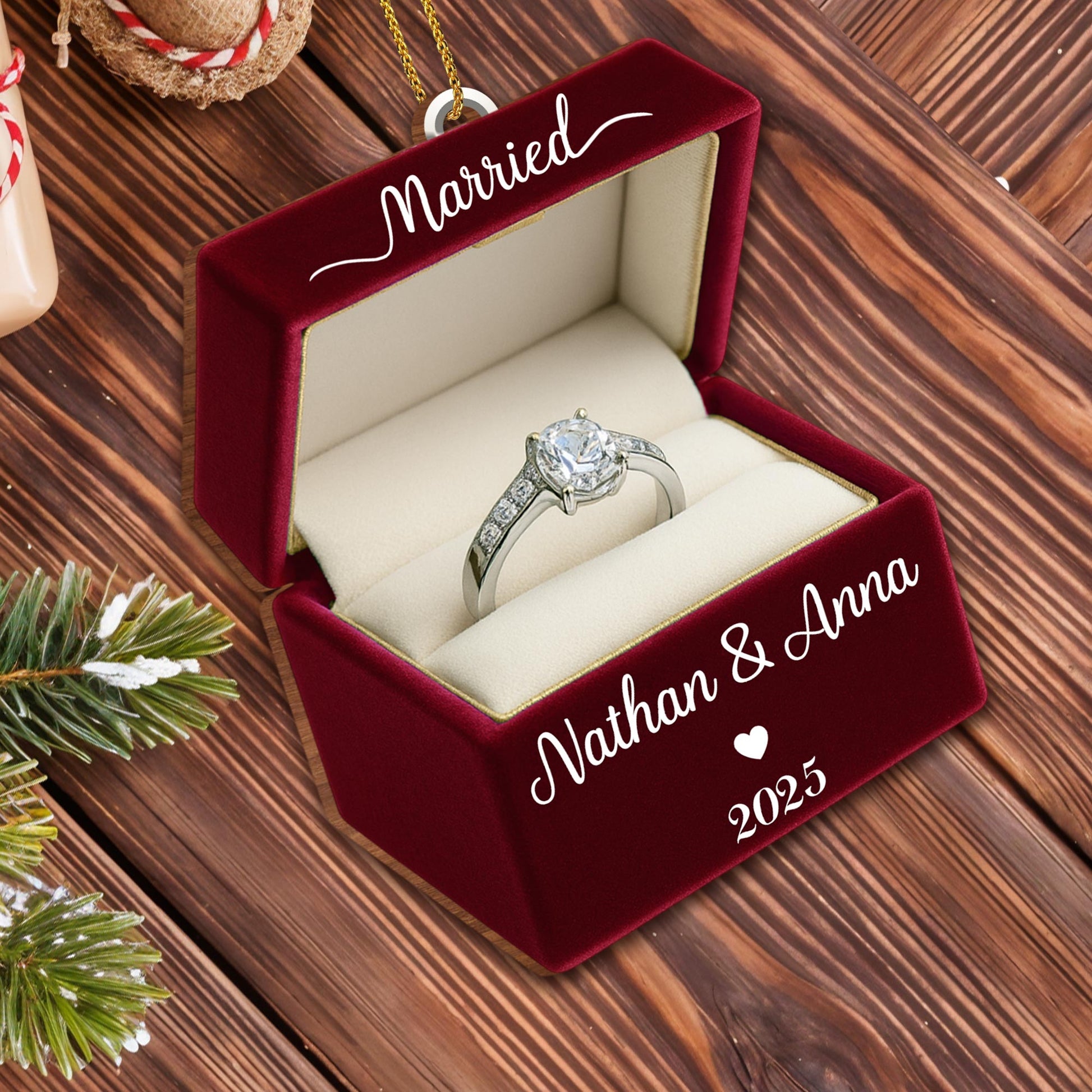 Celebrate Your Love With 'Married' Engraved Ring Box