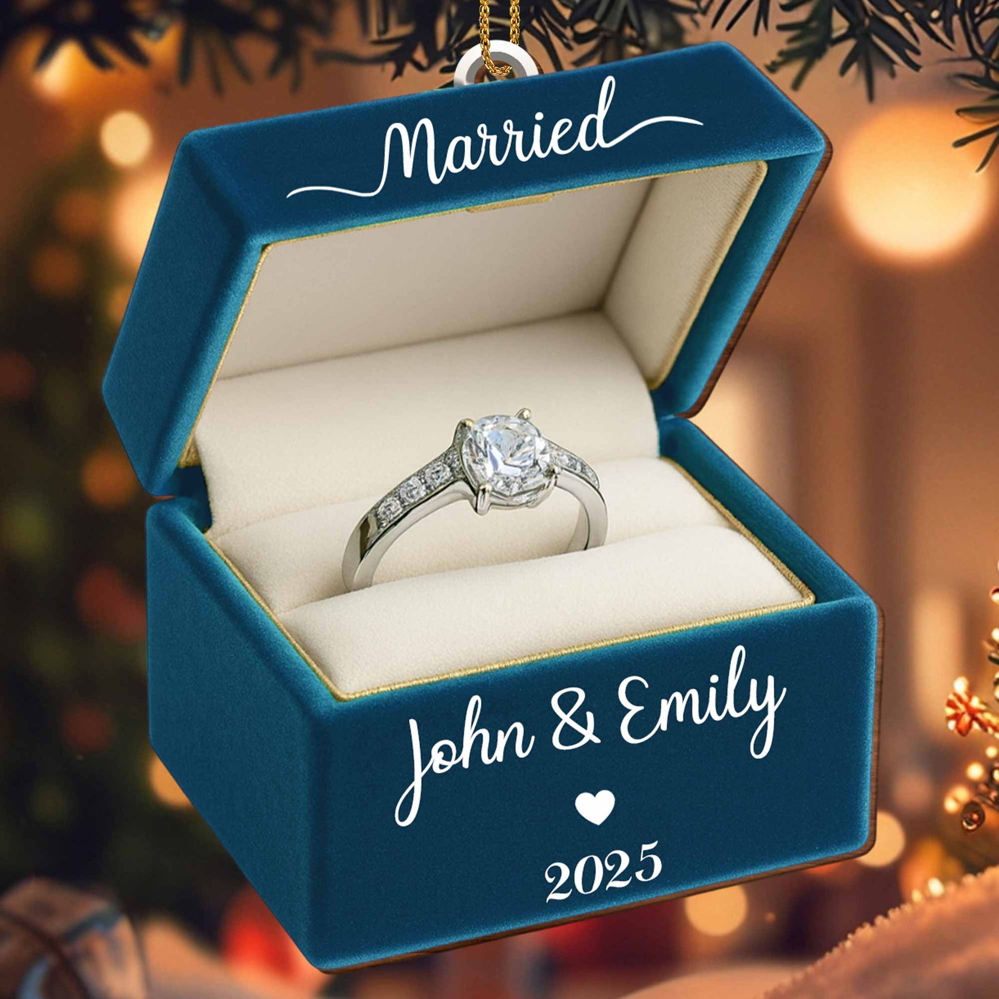 Celebrate Your Love With 'Married' Engraved Ring Box