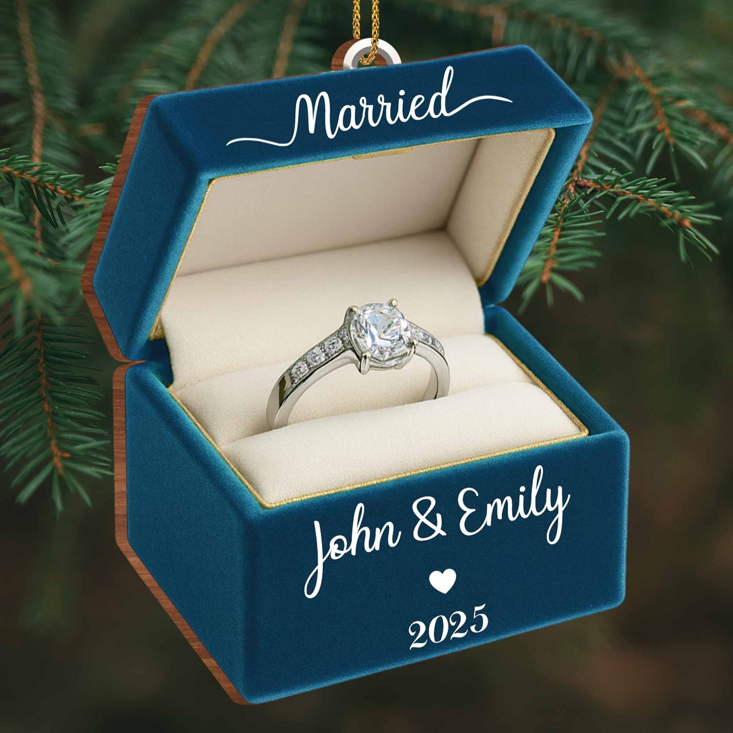 Celebrate Your Love With 'Married' Engraved Ring Box