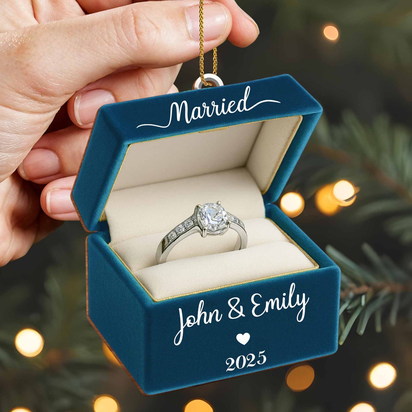 Celebrate Your Love With 'Married' Engraved Ring Box