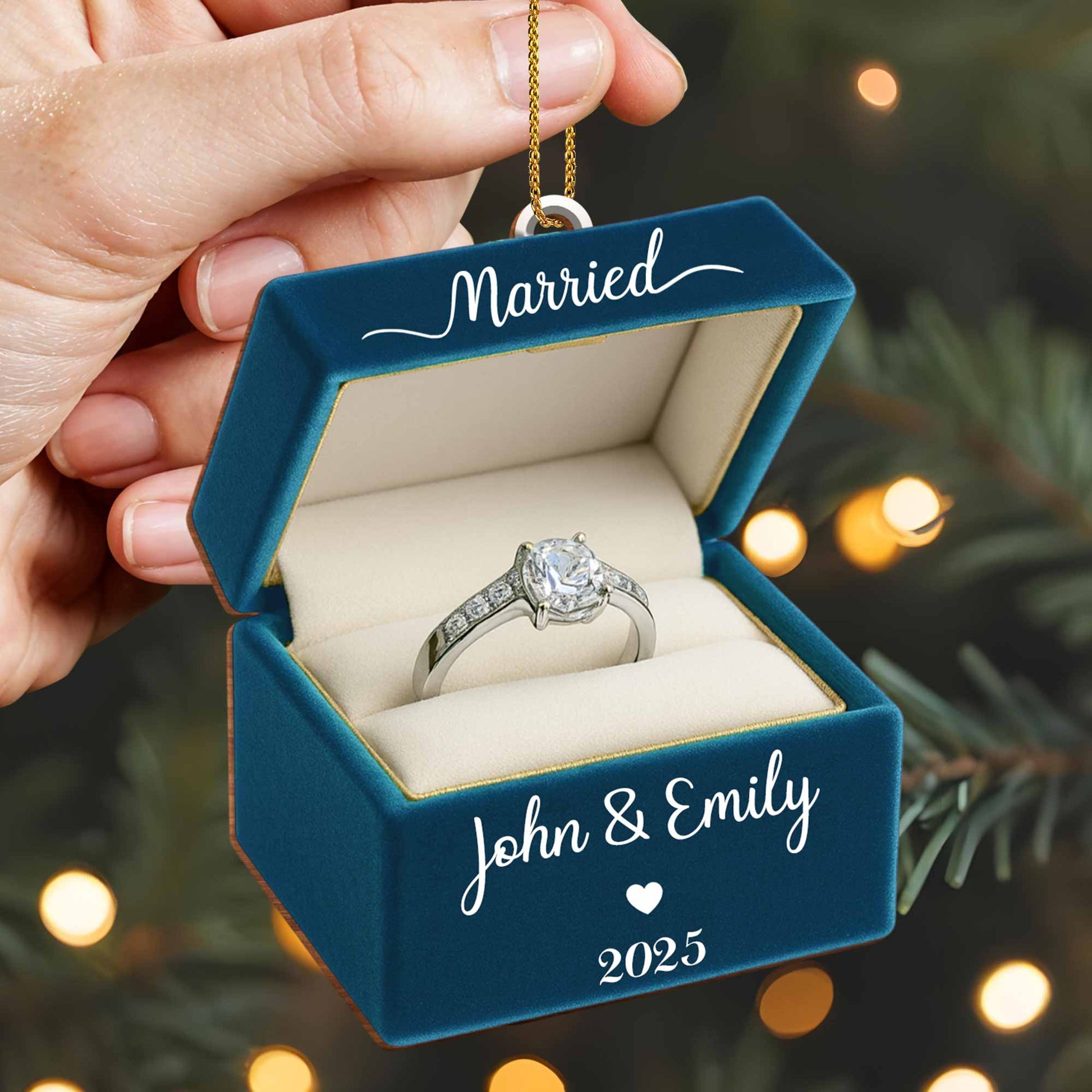 Celebrate Your Love With 'Married' Engraved Ring Box