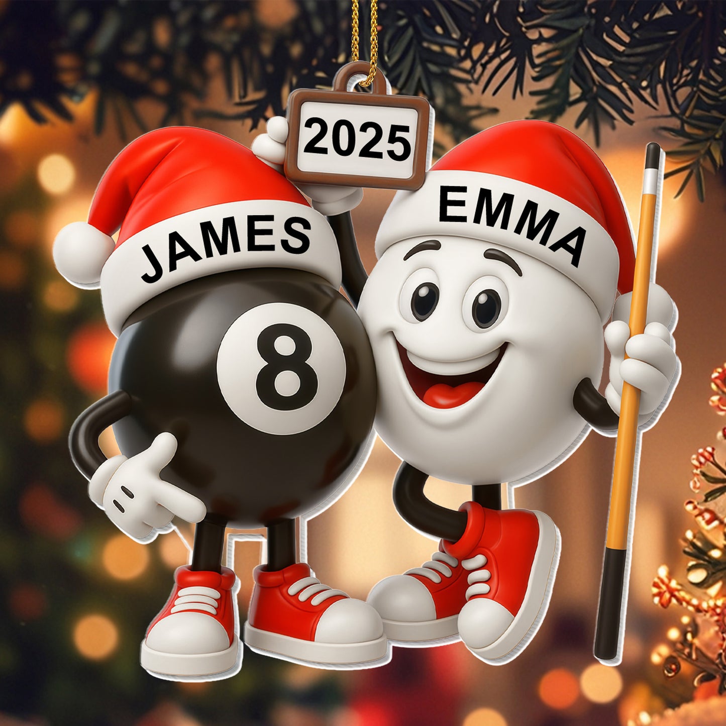 Celebrate A Special Bond With Pool Balls and Santa Hats