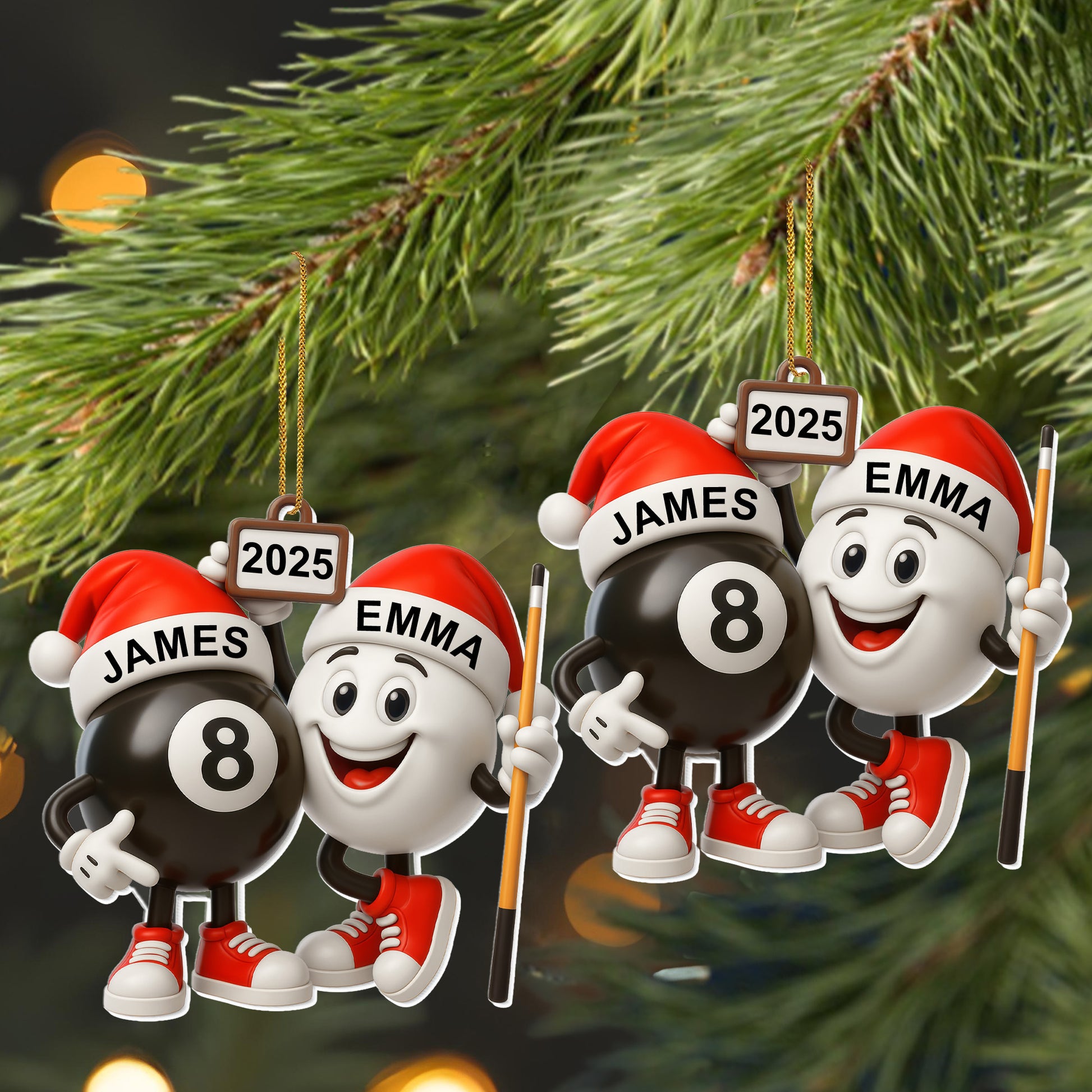 Celebrate A Special Bond With Pool Balls and Santa Hats