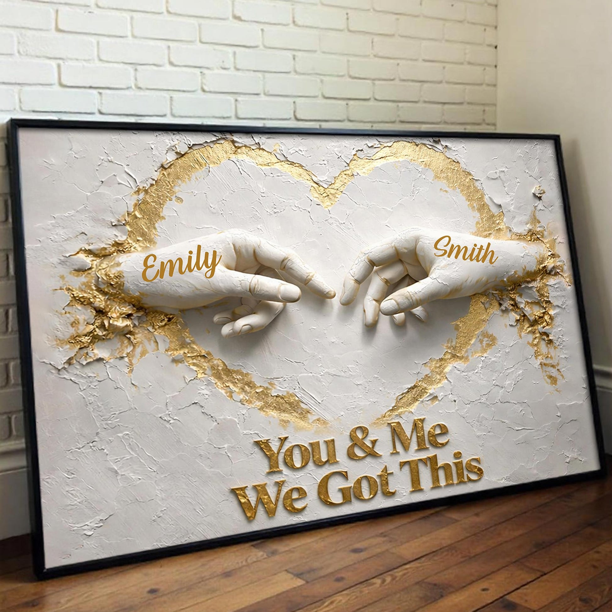 You & Me We Got This, Hands Heart Gold Design