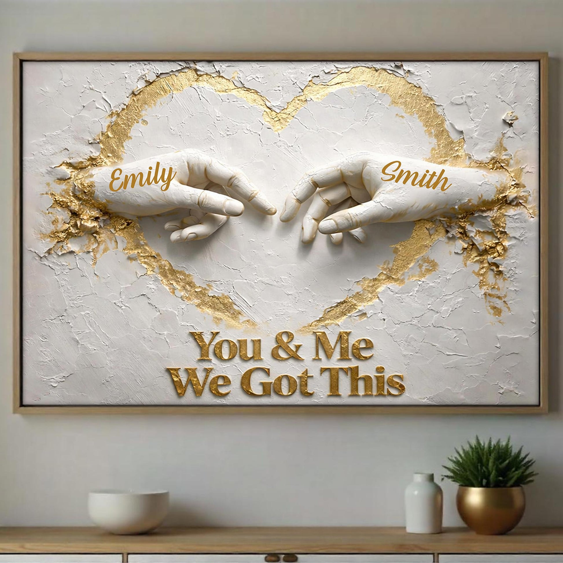 You & Me We Got This, Hands Heart Gold Design