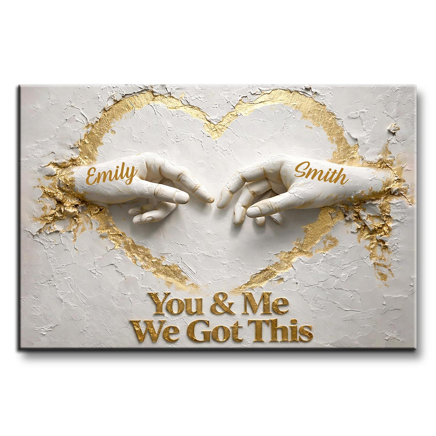 You & Me We Got This, Hands Heart Gold Design