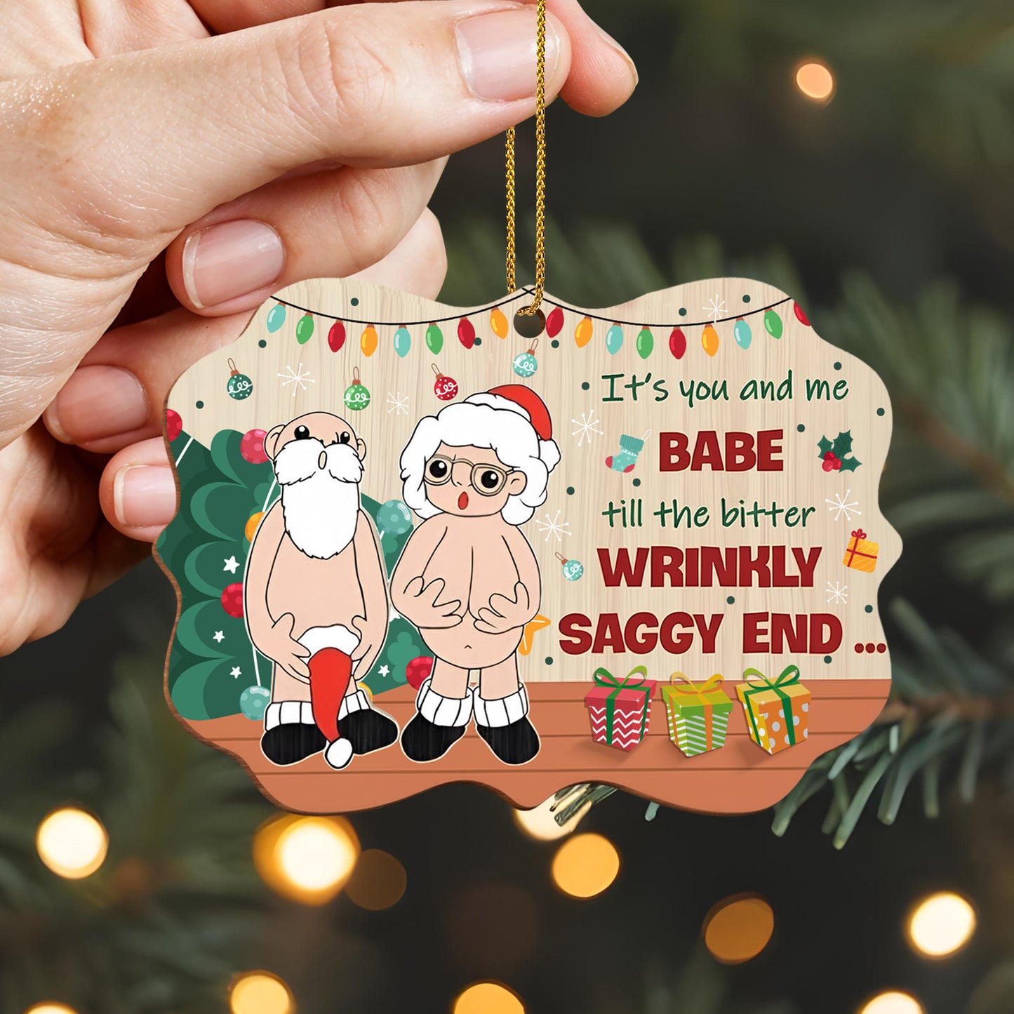 It's You And Me Babe Til The Bitter Wrinkly Saggy End Santa Claus Design