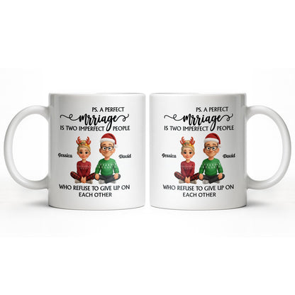 A Perfect Marriage, Cartoon Couple In Christmas Attire