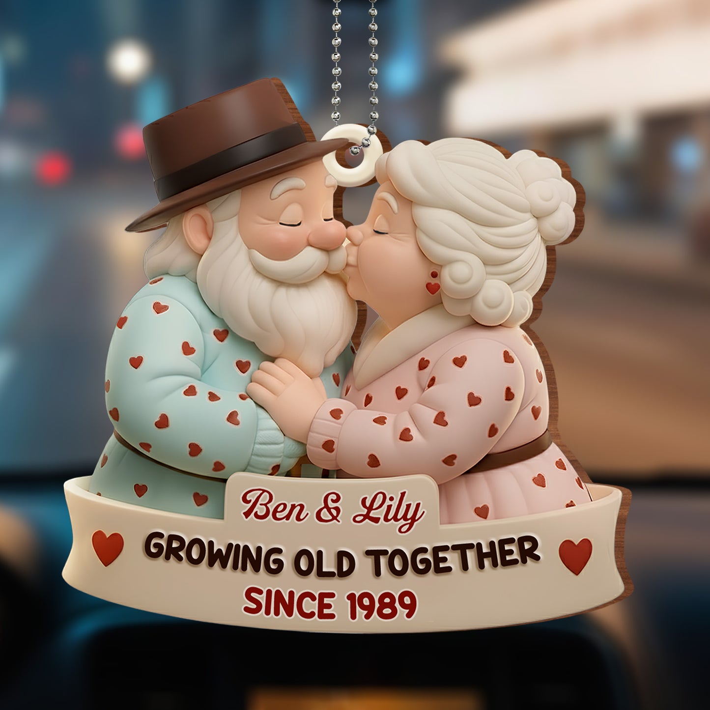 Growing Old Together Elderly Couple Ornament