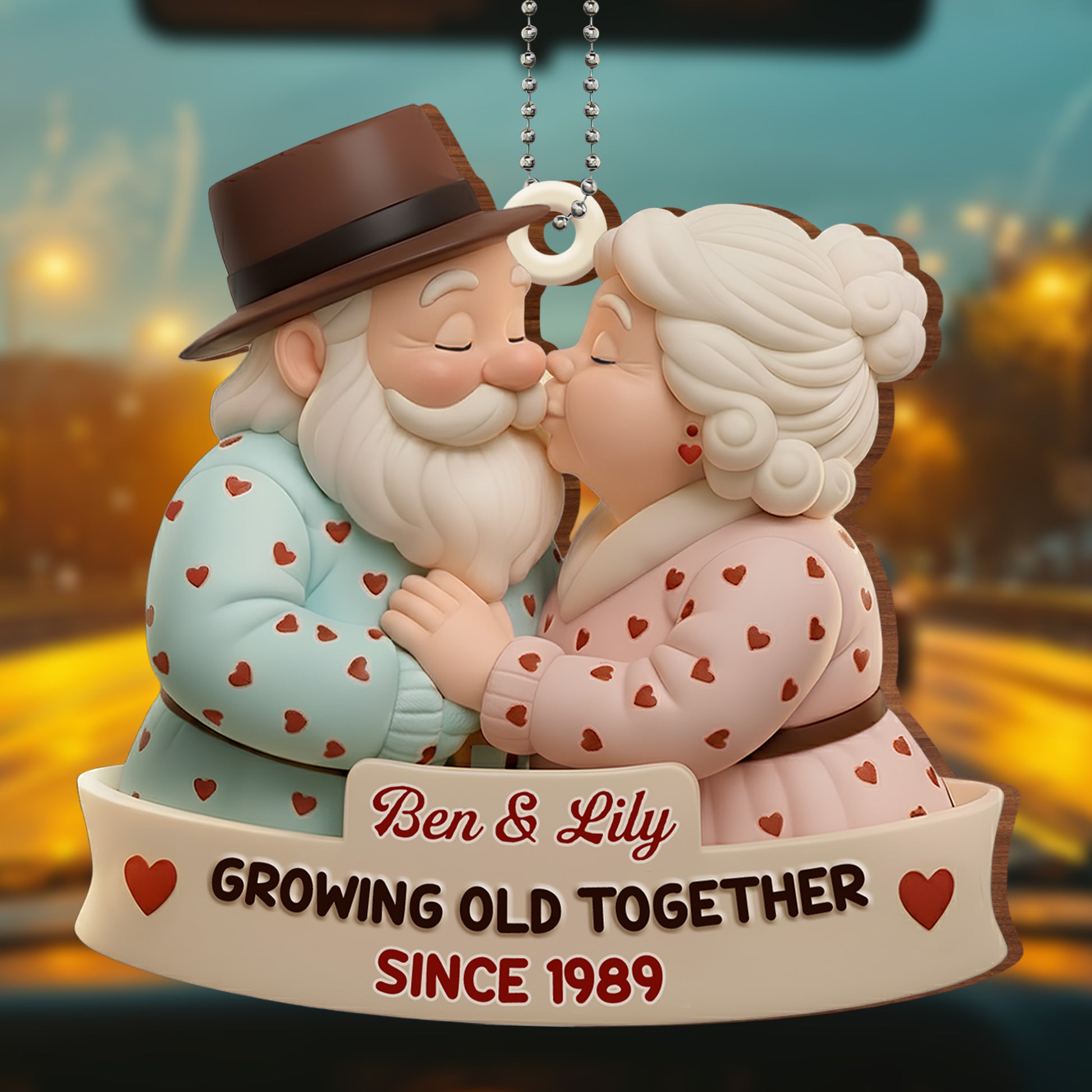 Growing Old Together Elderly Couple Ornament