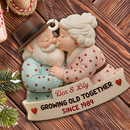 Growing Old Together Elderly Couple Ornament