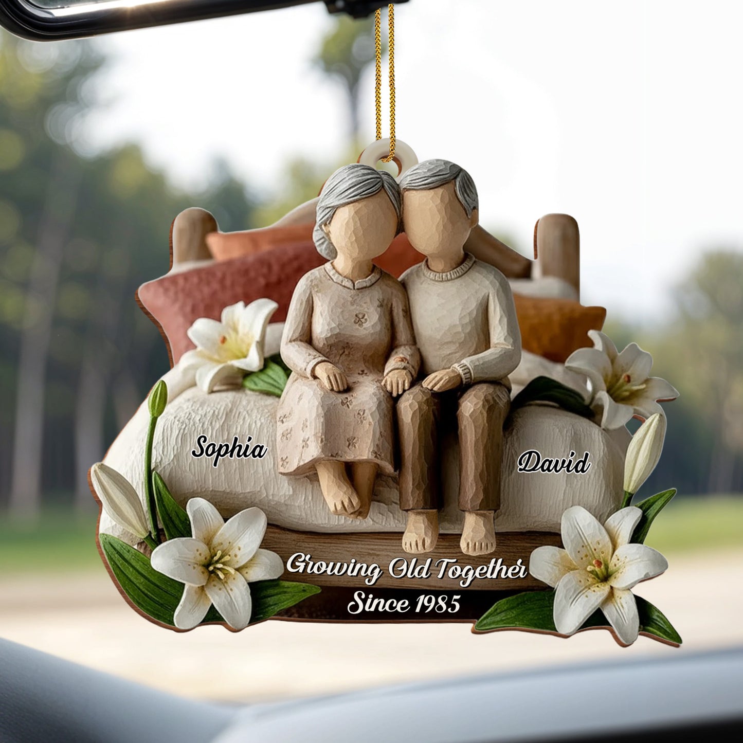 Growing Old Together Elderly Couple Ornament