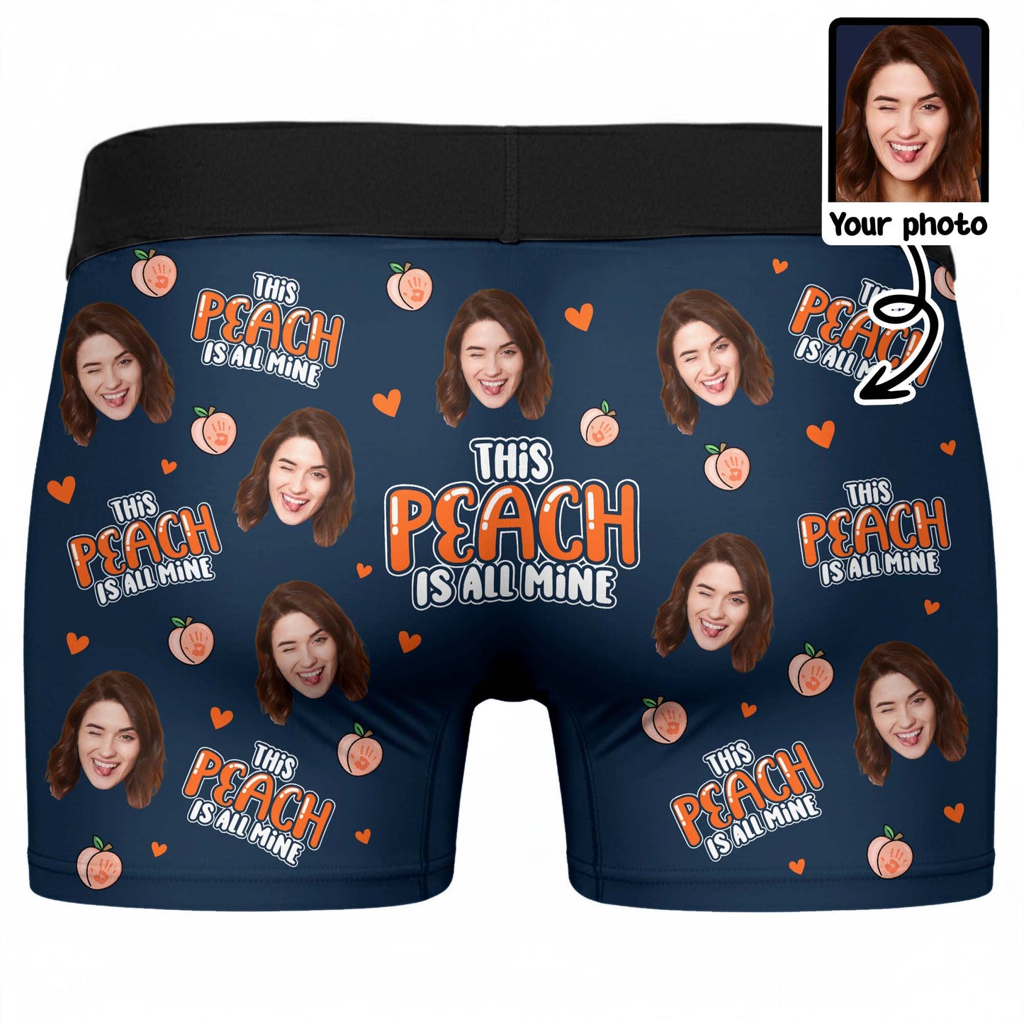 This Peach Is All Mine, Peach And Hearts Design