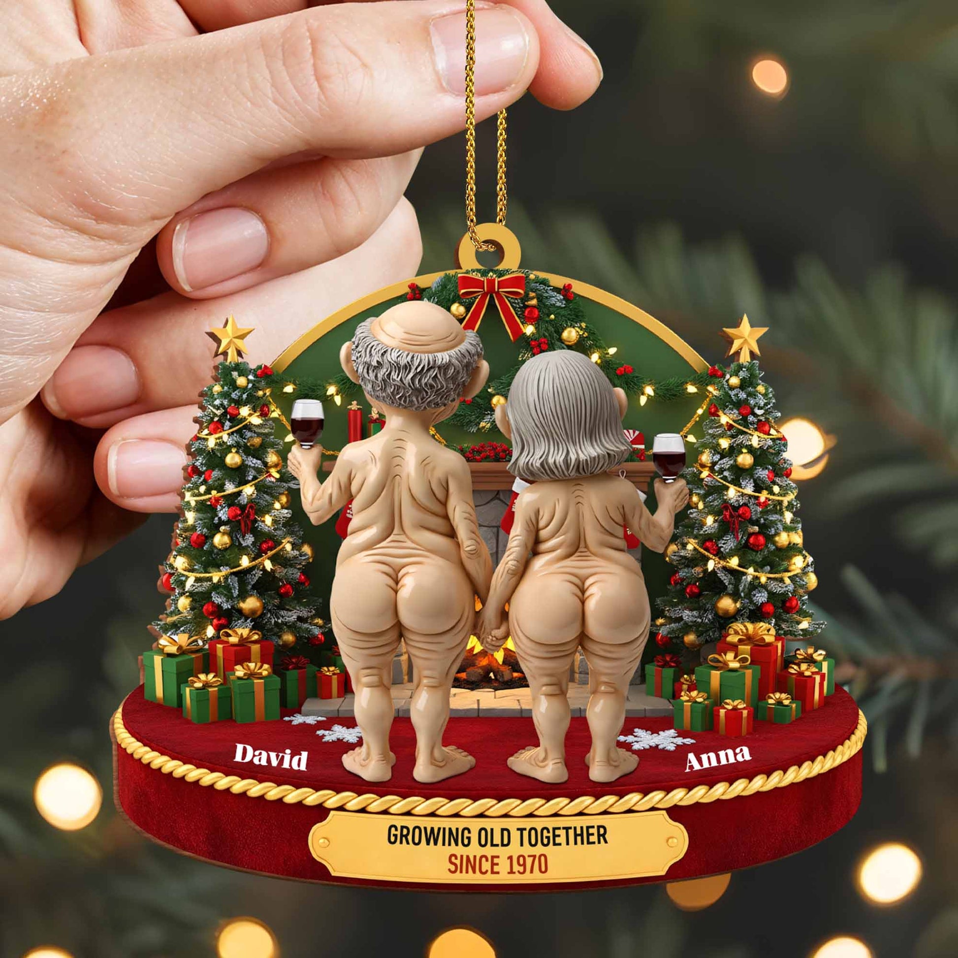 Growing Old Together, Christmas Trees And Wine Glasses