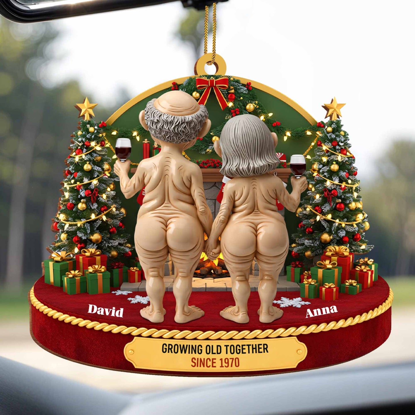 Growing Old Together, Christmas Trees And Wine Glasses