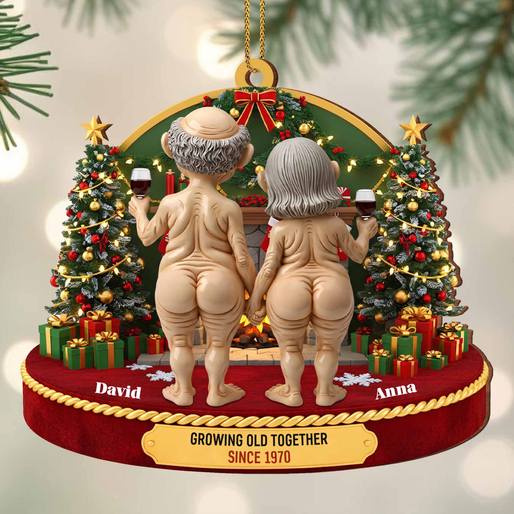 Growing Old Together, Christmas Trees And Wine Glasses