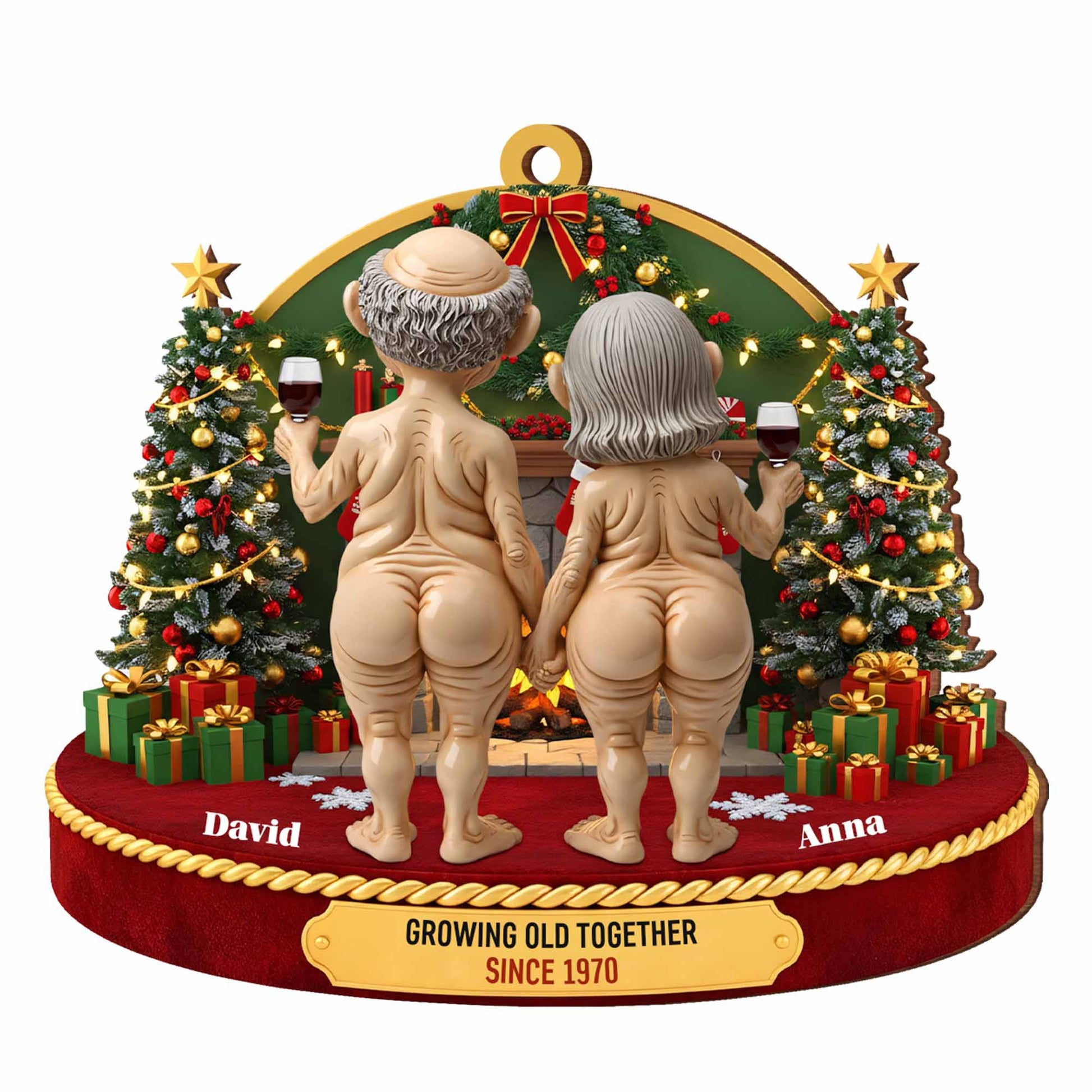 Growing Old Together, Christmas Trees And Wine Glasses