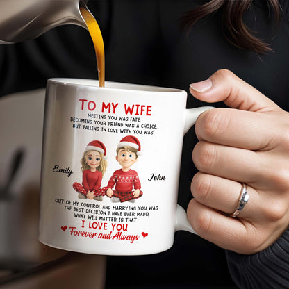 To My Wife, Meeting You Was Fate, Love Forever And Always, Cartoon Couple