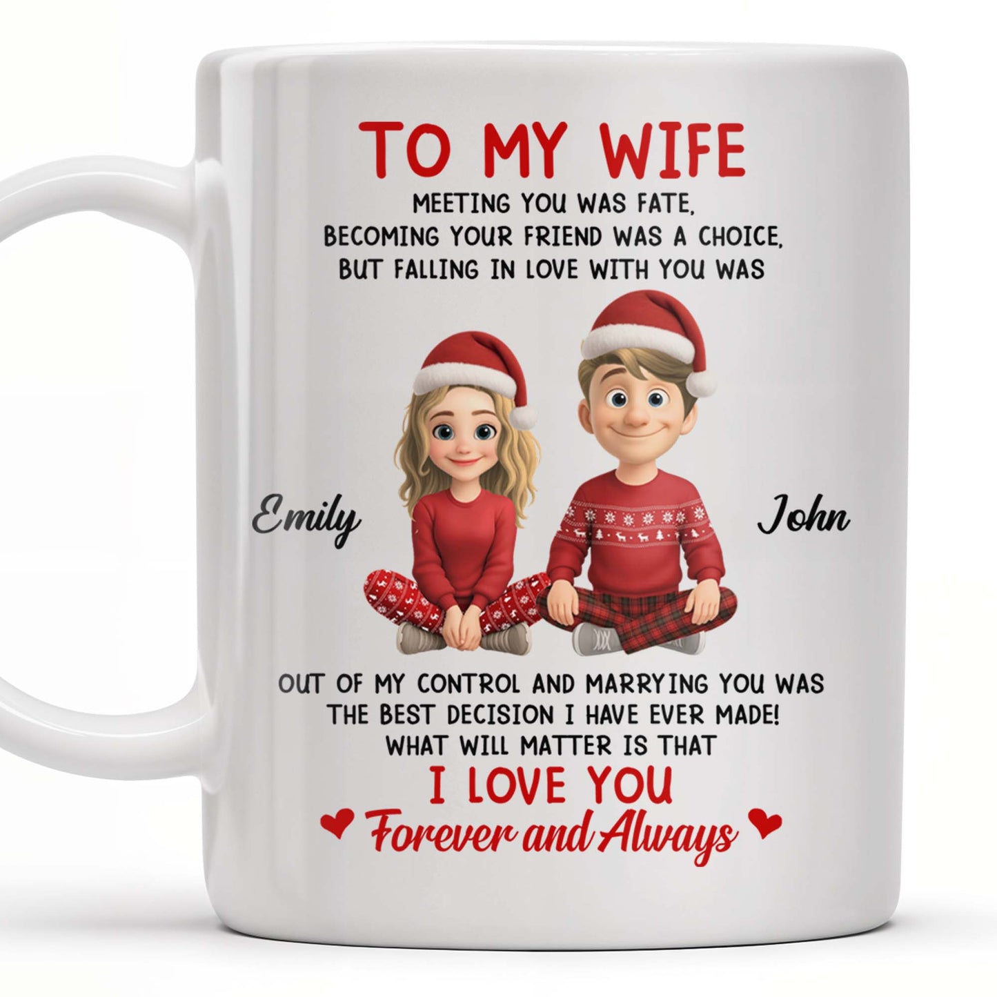 To My Wife, Meeting You Was Fate, Love Forever And Always, Cartoon Couple