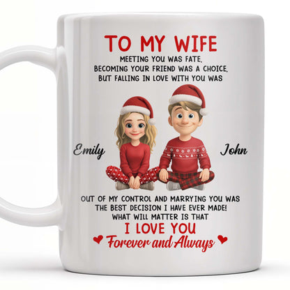 To My Wife, Meeting You Was Fate, Love Forever And Always, Cartoon Couple